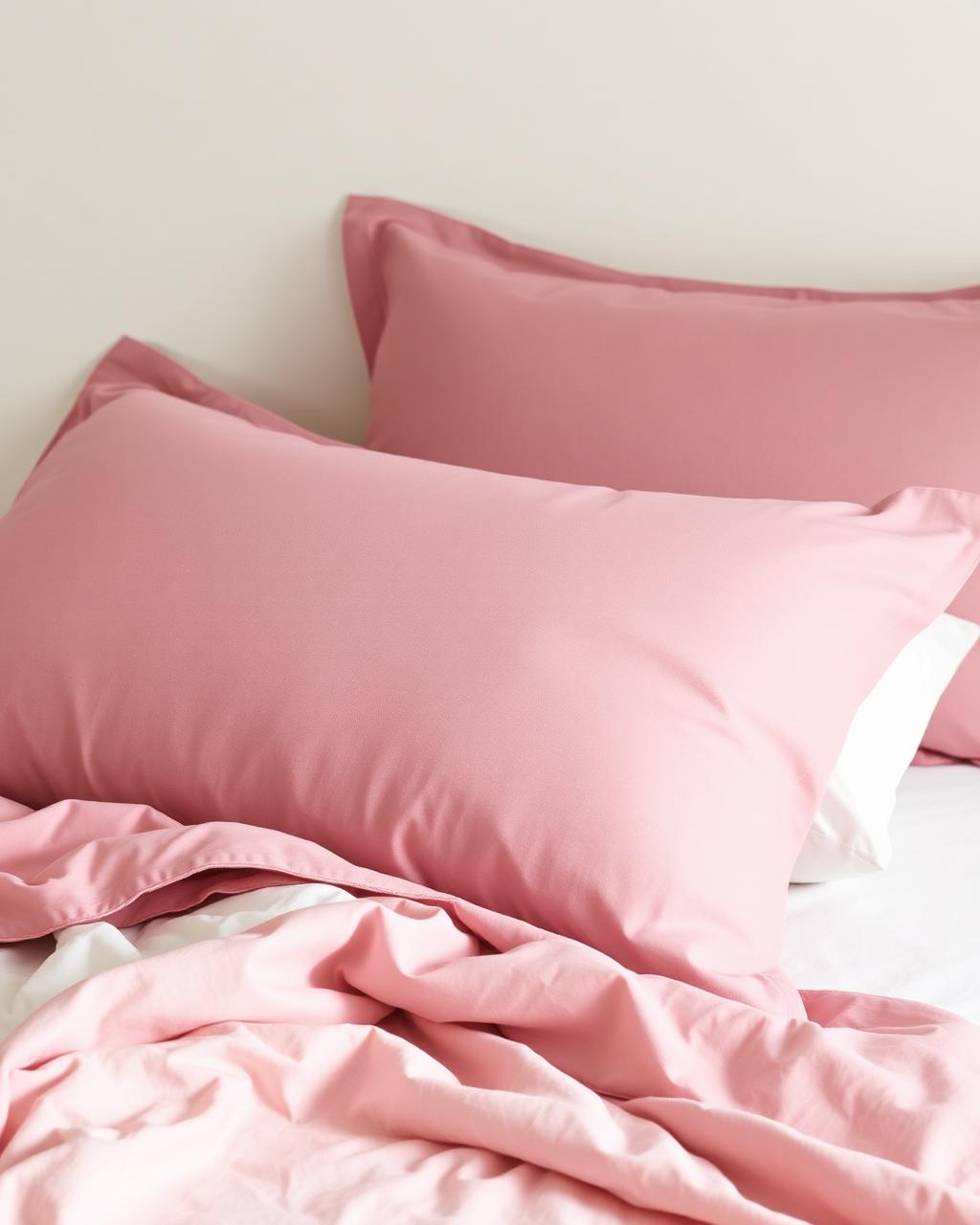 Percale mauve pillow lifestyle