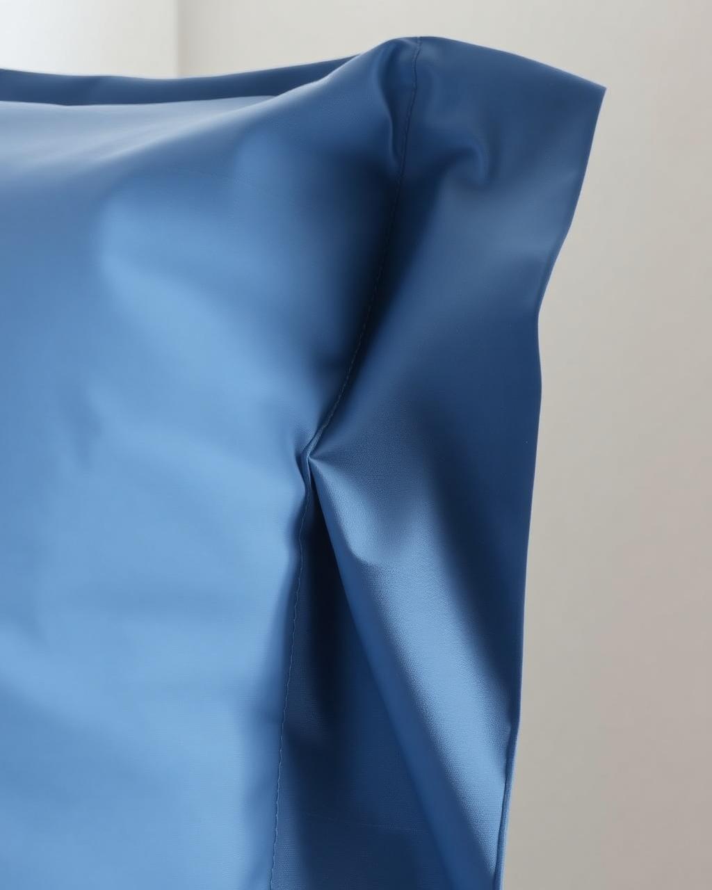 Close-up percale slate blue pillowcase